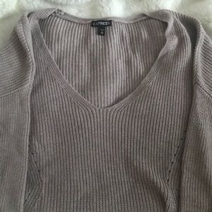 EXPRESS tan quarter sleeve sweater